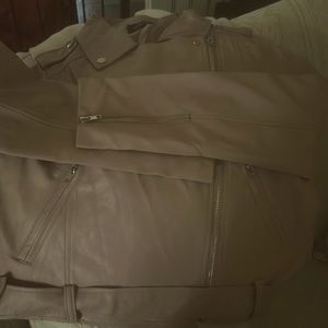 Pink moto jacket faux leather